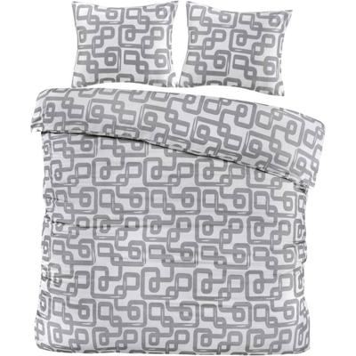 2e Halve Prijs Leen Bakker - Dekbedovertrek Malaga - 200x220 Cm - Polyester - Grijs