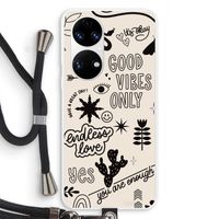 Good vibes: Huawei P50 Transparant Hoesje met koord