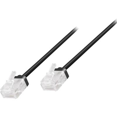 LogiLink CQ3073U RJ45 Netwerkkabel, patchkabel CAT 6A U/UTP 5.00 m Zwart Extreem dun, Zeer flexibel, Vlambestendig, Halogeenvrij 1 stuk(s)