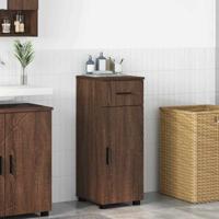 Badkamer Kast bruin eikenkleur 30 x 35 x 80 cm Bewerkt hout