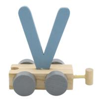 JeP kids houten treinletter V-blauw