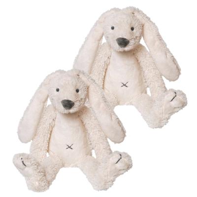 Happy Horse Knuffel konijn - 2x - pluche konijn Richie - wit - 28 cm - boerderij knuffel