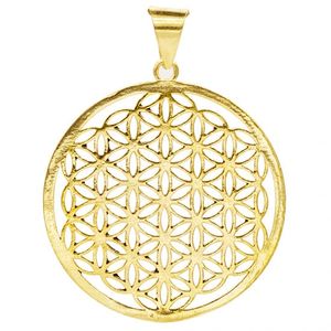 Flower of Life Hanger Messing Goudkleurig (3 cm)