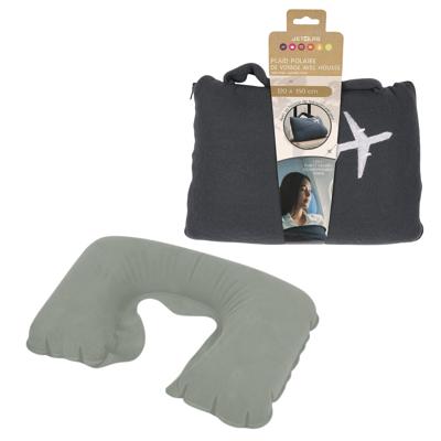 Reisdeken met reiskussen - fleece - nekkussen - opblaasbaar Reisdeken met reiskussen - fleece - nekkussen - opblaasbaar