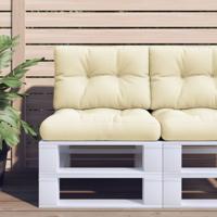 VidaXL Palletkussen 50x40x12 cm stof crèmekleurig