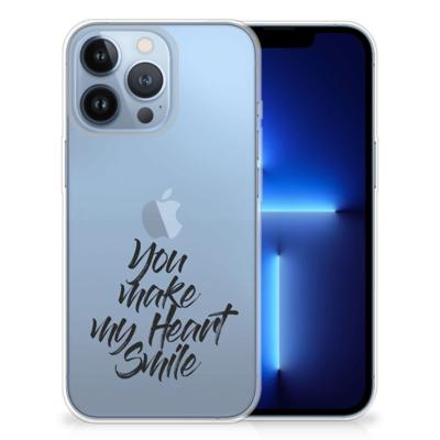 Apple iPhone 13 Pro | Siliconen hoesje | met naam Heart Smile Apple iPhone 13 Pro | Siliconen hoesje | met naam Heart Smile