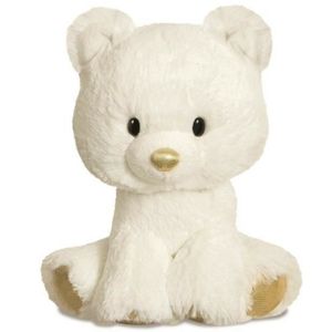 Pluche knuffeldier  ijsbeer - wit - 20 cm - pooldieren thema   -