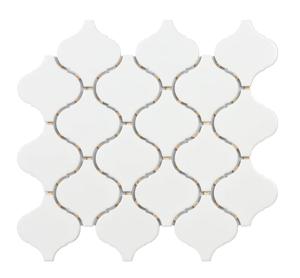 Mozaïek tegels Vlam Wit Glans 28x24,6 - Arabesk Wand en vloer Geglazuurde porseleinen steengoed