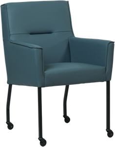 Blauwe leren moderne eetkamerstoel Lucky - Toledo Leer Whale (blauw leer)