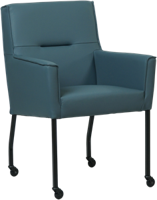 Blauwe leren moderne eetkamerstoel Lucky - Toledo Leer Whale (blauw leer)