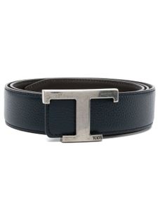 Tod's ceinture en cuir à plaque logo - Bleu