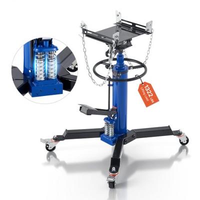 VEVOR hydraulische transmissiekrik, autokrik met 600 kg hefvermogen, telescopische transmissiekrik met pedaal & dubbele telescopische versnellingsbak & 88-176 cm hefhoogte, garage/werkplaatslift, blauw