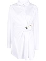 Christopher Esber Folia gemstone-detail cut-out shirt dress - Blanc