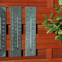 Tuin/buiten thermometer van leisteen 45 cm - Buitenthermometers - thumbnail