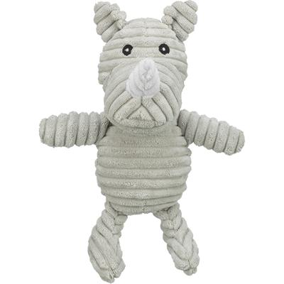 TRIXIE NEUSHOORN RIBSTOF PLUCHE GRIJS