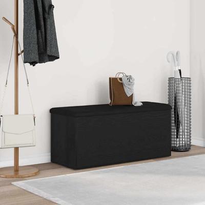 Opslagbank 100x40x45 cm bewerkt hout zwart eikenkleurig