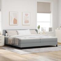 Boxspringbed met matras stof lichtgrijs 200x200 cm