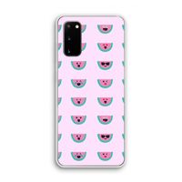 Smiley watermeloenprint: Samsung Galaxy S20 Transparant Hoesje
