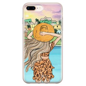 iPhone 8 Plus/7 Plus siliconen hoesje - Sunset girl
