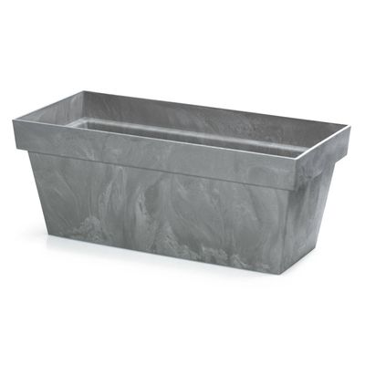 1x Kunststof betonlook plantenbak/bloembak lichtgrijs 40 cm - Plantenbakken 1x Kunststof betonlook plantenbak/bloembak lichtgrijs 40 cm - Plantenbakken