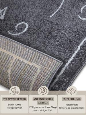 Hanse Home - Adventures children&apos;s carpet Gameplan Dark Grey - 120x170 cm