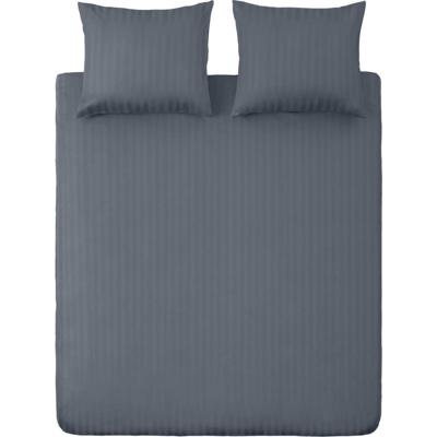 Ten Cate Katoen Satijnen Tweepersoons Dekbedovertrek Streep 200x200/220 cm Donkerblauw
