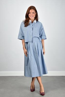 JOHNY rok Uma blue check JOHNY rok Uma blue check