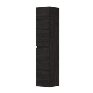 INK Badkamerkast - 35x37x169cm - 2 deuren - links en rechtsdraaiend - greeploos - houten keerlijst - MFC Houtskool eiken 1257408