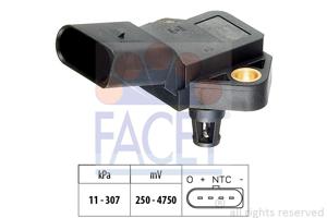 MAP sensor, Sensor, uitlaatgasdruk, Luchtdruksensor, hoogteregelaar, Sensor, vuldruk FACET, u.a. für VW, Seat, Porsche, Skoda, Audi, Mitsubishi