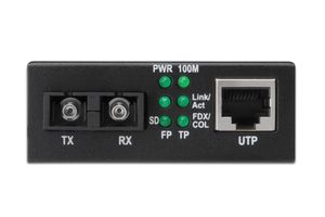 Digitus Fast Ethernet, RJ-45/SC netwerk media converter 100 Mbit/s 1310 nm Multimode Zwart