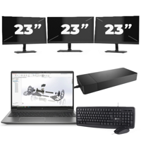 HP ZBook Power G8 - Intel Core i7-11e Generatie - 15 inch - 16GB RAM - 256GB SSD - Windows 11 + 3x 23 inch Monitor