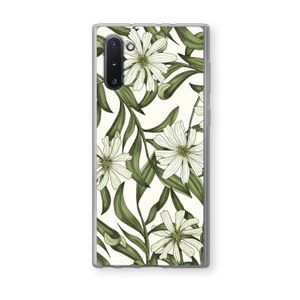 Wit bloemenpatroon: Samsung Galaxy Note 10 Transparant Hoesje