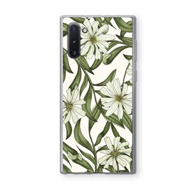 Wit bloemenpatroon: Samsung Galaxy Note 10 Transparant Hoesje