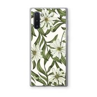 Wit bloemenpatroon: Samsung Galaxy Note 10 Transparant Hoesje