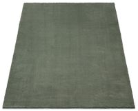 Karpet24 Loft modern pluizig laagpolig tapijt antislip onderkant, wasbaar tot 30 graden, heerlijk zacht, bontlook, donker olijfgroen-Ø 120 cm rond