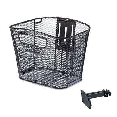 Basil bold front fm - fietsmand - voorop - inclusief fm stuurpenhouder - zwart