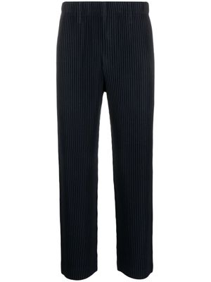 Homme Plissé Issey Miyake pantalon droit à design plissé MC September - Bleu