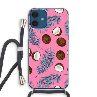 Kokosnoot roze: iPhone 12 mini Transparant Hoesje met koord