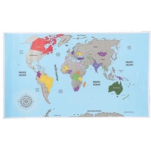 Wereld kraskaart poster 52 x 88 cm