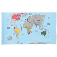 Wereld kraskaart poster 52 x 88 cm - thumbnail