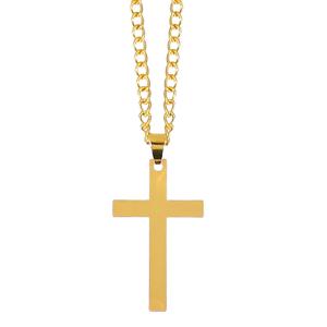 Carnaval/verkleed accessoires Non/priester/paus sieraden - ketting met kruisje - goud - kunststof