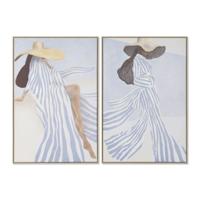 Schilderij Home ESPRIT Blauw Wit Mediterrane (2 Stuks) Schilderij Home ESPRIT Blauw Wit Mediterrane (2 Stuks)