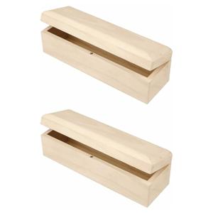 Langwerpige houten opbergdoosje/kistjes - Set van 4x stuks - 20 x 6 x 6 cm - pennendoosjes/hobby doo