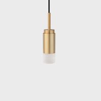 Anour Donya Onyx Cylinder Hanglamp - Witte kap - Geborsteld messing