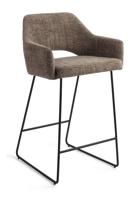 Jesper Home Barstoel 'Yanai' Slide Black, kleur Checked Chestnut (zithoogte 65cm)