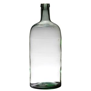 Bellatio Design Vaas - fles vorm - glas - transparant - D19 x H50 cm - Bloemen/takken/stelen vaas