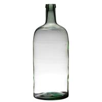 Bellatio Design Vaas - fles vorm - glas - transparant - D19 x H50 cm - Bloemen/takken/stelen vaas