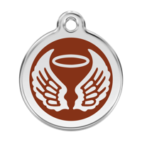 Angel Wings Brown roestvrijstalen hondenpenning large/groot dia. 3,8 cm - Reddingo Angel Wings Brown roestvrijstalen hondenpenning large/groot dia. 3,8 cm - Reddingo