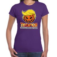 Trumpkin make Halloween great again t-shirt paars voor dames - thumbnail