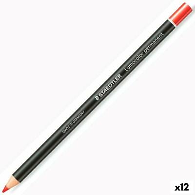 Potloden Staedtler Lumocolor Permanent Glasochrom Permanent Rood (12 Stuks)